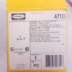 Hubbell AT120I H-Moss Wall Switch Sensor Adaptive Timing Ivory